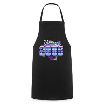 Retro 18th Anniversary 2006 - Cooking Apron - black - Front - AI Model Male 185 dark (185cm)