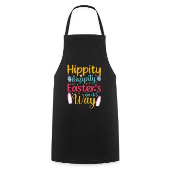 Joyeuses Pâques avec le lapin de Pâques - Tablier de cuisine - noir - Devant - AI Model Male 185 dark (185cm)