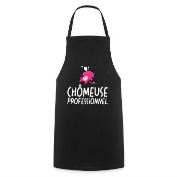 Femme Chômeuse Professionnelle - Tablier de cuisine - noir - Devant - AI Model Male 185 dark (185cm)
