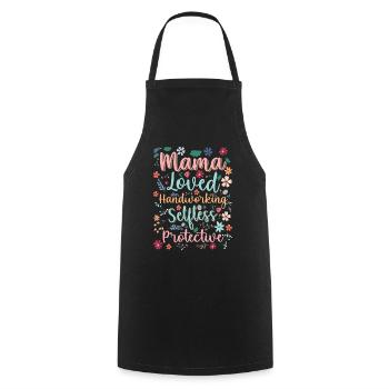 Mama Muttertag geliebt, selbstlos, beschützerin - Kochschürze - Schwarz - Vorne - AI Model Male 185 dark (185cm)