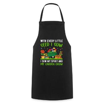 Jardiner avec chaque graine, je voyais mon - Tablier de cuisine - noir - Devant - AI Model Male 185 dark (185cm)