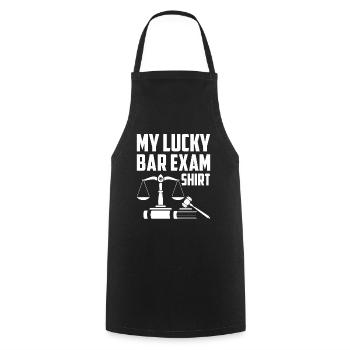 My luck at the bar exam - Cooking Apron - black - Front - AI Model Male 185 dark (185cm)