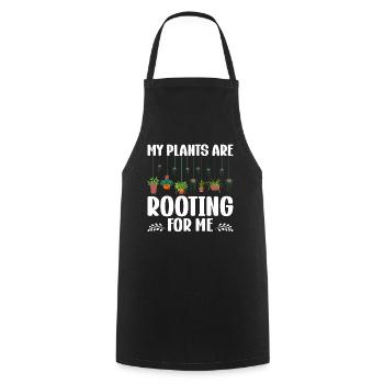 MY PLANTS ARE ROOTING FOR ME - Cooking Apron - black - Front - AI Model Male 185 dark (185cm)