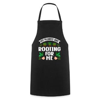 MY PLANTS ARE ROOTING FOR ME - Cooking Apron - black - Front - AI Model Male 185 dark (185cm)
