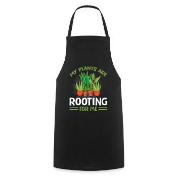 MY PLANTS ARE ROOTING FOR ME - Cooking Apron - black - Front - AI Model Male 185 dark (185cm)