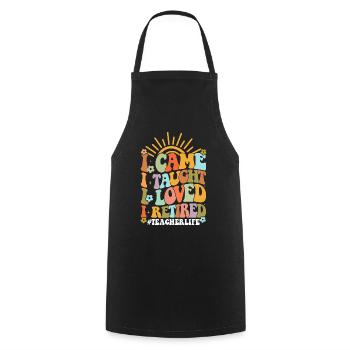 Enseignant à la retraite ! Vacances d’été pour toujours - Tablier de cuisine - noir - Devant - AI Model Male 185 dark (185cm)
