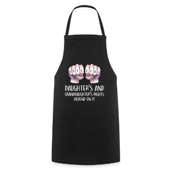 Grandma Feminism Little Girl Granny - Cooking Apron - black - Front - AI Model Male 185 dark (185cm)