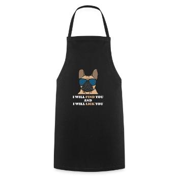 Propriétaire du bouledogue français Frenchie Lustig - Tablier de cuisine - noir - Devant - AI Model Male 185 dark (185cm)