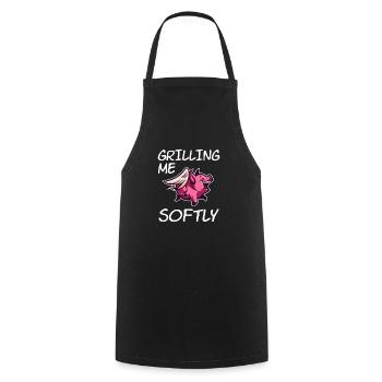 BBQ BBQ Pig Wings Comic Funny Saying - Cooking Apron - black - Front - AI Model Male 185 dark (185cm)