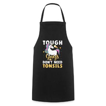 Les gars n’ont pas besoin d’amandes ! Chirurgie des amygdales - Tablier de cuisine - noir - Devant - AI Model Male 185 dark (185cm)
