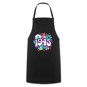 Rétro Groovy Année 1945 Femme 80 Ans Anniversaire - Tablier de cuisine - noir - Devant - AI Model Male 185 dark (185cm)