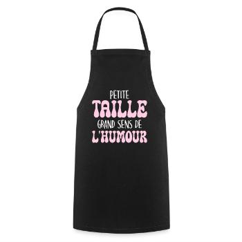 Petite Taille Humour Petite Femme - Tablier de cuisine - noir - Devant - AI Model Male 185 dark (185cm)