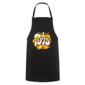 Retro Groovy Jahr 1975 Frauen 50 Jahre alter Geburtstag - Kochschürze - Schwarz - Vorne - AI Model Male 185 dark (185cm)