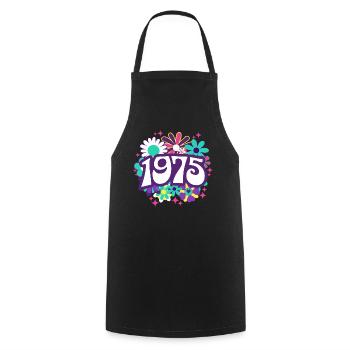 Retro Groovy Jahr 1975 Frauen 50 Jahre alter Geburtstag - Kochschürze - Schwarz - Vorne - AI Model Male 185 dark (185cm)