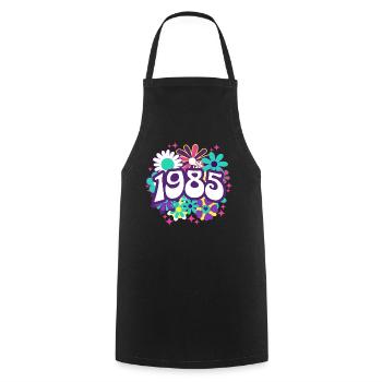 Retro Groovy Jahr 1985 Frauen 40 Jahre alter Geburtstag - Kochschürze - Schwarz - Vorne - AI Model Male 185 dark (185cm)