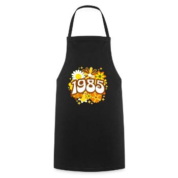 Retro Groovy Jahr 1985 Frauen 40 Jahre alter Geburtstag - Kochschürze - Schwarz - Vorne - AI Model Male 185 dark (185cm)