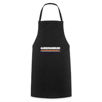 Queerdenker Queer LGBTQ Gay Pride Homosexuality - Cooking Apron - black - Front - AI Model Male 185 dark (185cm)