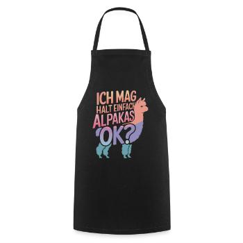 Alpaca llama alpacas animal - Cooking Apron - black - Front - AI Model Male 185 dark (185cm)