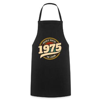 Millésime Année 1975 Légende 50 Ans Anniversaire - Tablier de cuisine - noir - Devant - AI Model Male 185 dark (185cm)