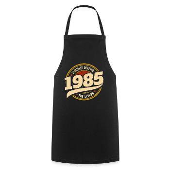 Vintage Year 1985 Legend 40 Years Anniversary - Cooking Apron - black - Front - AI Model Male 185 dark (185cm)