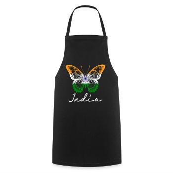 Schmetterling Indian Flagge Damen - Kochschürze - Schwarz - Vorne - AI Model Male 185 dark (185cm)