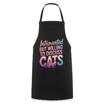 Introvert, antisocial, introvert - Cooking Apron - black - Front - AI Model Male 185 dark (185cm)