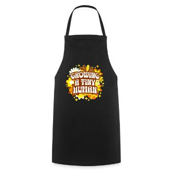 Maternity Flowers Pregnancy Announcement - Cooking Apron - black - Front - AI Model Male 185 dark (185cm)