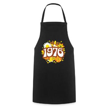 Hippi 50 Ans Femme Anniversaire 1976 - Tablier de cuisine - noir - Devant - AI Model Male 185 dark (185cm)