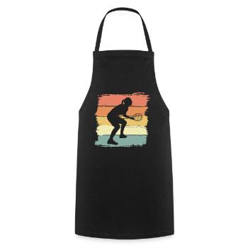Badminton Frauen Retro Vintage Badminton Geschenk - Kochschürze - Schwarz - Vorne - AI Model Male 185 dark (185cm)