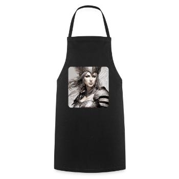Fantasy Anime Fille Viking Germanique Trigues Moyen Âge - Tablier de cuisine - noir - Devant - AI Model Male 185 dark (185cm)