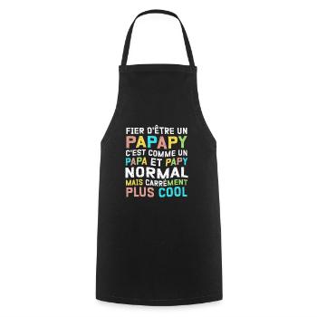 Papa et Papy - Homme Possédant Deux Titres - Tablier de cuisine - noir - Devant - AI Model Male 185 dark (185cm)