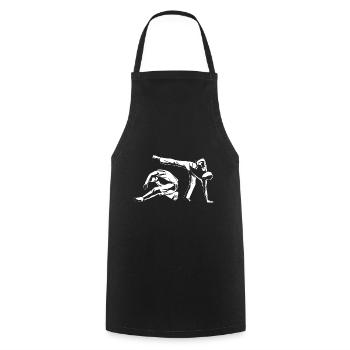 Capoeira - Kochschürze - Schwarz - Vorne - AI Model Male 185 dark (185cm)