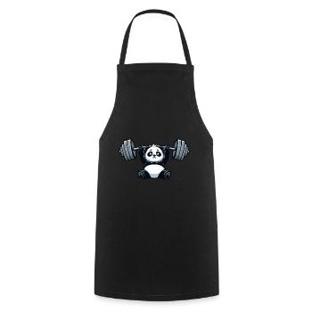 Starker Panda Gewichtheber Fitness Gym Workout - Kochschürze - Schwarz - Vorne - AI Model Male 185 dark (185cm)
