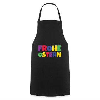 Frohe Ostern Bunt - Kochschürze - Schwarz - Vorne - AI Model Male 185 dark (185cm)