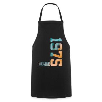 51ST BIRTHDAY LIMITED EDITION 1975 - Cooking Apron - black - Front - AI Model Male 185 dark (185cm)