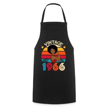 Vintage Afro Caribbean 1966 Jubiläum - Kochschürze - Schwarz - Vorne - AI Model Male 185 dark (185cm)