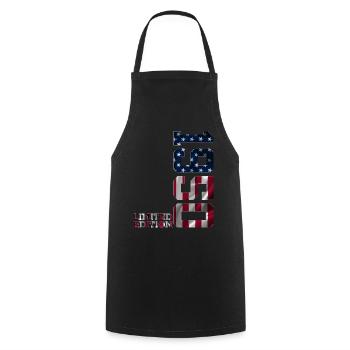 LIMITED EDITION 1950 USA 76TH BIRTHDAY - Cooking Apron - black - Front - AI Model Male 185 dark (185cm)