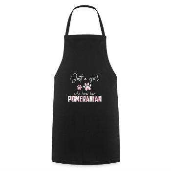 Zwergspitz Pomeranian - Kochschürze - Schwarz - Vorne - AI Model Male 185 dark (185cm)