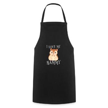 I love my hammy - Cooking Apron - black - Front - AI Model Male 185 dark (185cm)