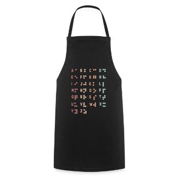 Retro Letter Braille Language Braille Alphabet - Cooking Apron - black - Front - AI Model Male 185 dark (185cm)