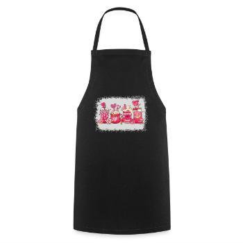 Valentinstag Heiße Schokolade Tasse Mokka - Kochschürze - Schwarz - Vorne - AI Model Male 185 dark (185cm)