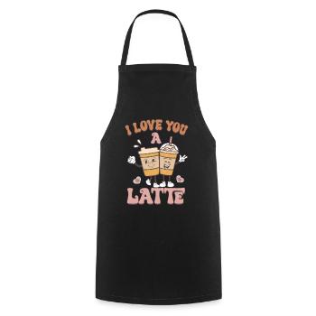 I love you retro Valentines - Cooking Apron - black - Front - AI Model Male 185 dark (185cm)