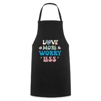 Aimer plus de soucis moins de valentins rétro - Tablier de cuisine - noir - Devant - AI Model Male 185 dark (185cm)