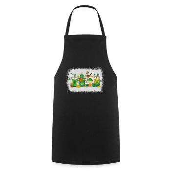 Fête de la Saint-Patrick avec Gnome Coffee Lover - Tablier de cuisine - noir - Devant - AI Model Male 185 dark (185cm)