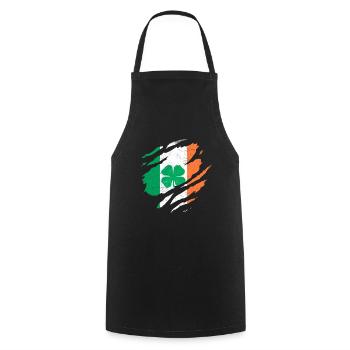 IRLANDE DRAPEAU IRLANDAIS ÉIRE TRÈFLE IRLANDE - Tablier de cuisine - noir - Devant - AI Model Male 185 dark (185cm)