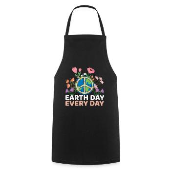 Oceans Day Love Peace Everyday Earth Day - Cooking Apron - black - Front - AI Model Male 185 dark (185cm)