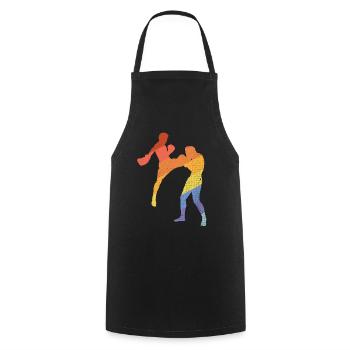 Kickboxing - Kochschürze - Schwarz - Vorne - AI Model Male 185 dark (185cm)