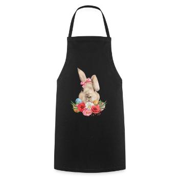 Easter Flowers and Eggs - Cooking Apron - black - Front - AI Model Male 185 dark (185cm)
