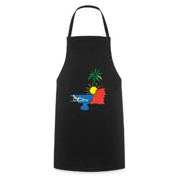 Skeleton Sea Sun Palm Holiday - Cooking Apron - black - Front - AI Model Male 185 dark (185cm)