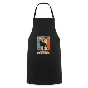 This is a Boerboel thing - Cooking Apron - black - Front - AI Model Male 185 dark (185cm)